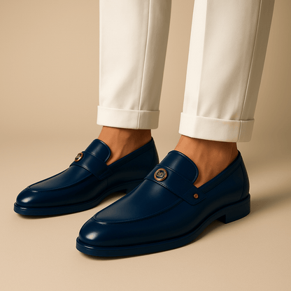 Men's Leather Loafers Clean Cut Design - OutfitLondon