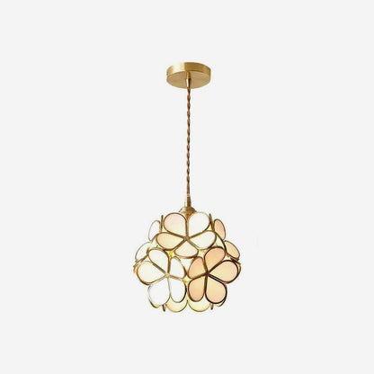 Classic Glass Pendant Light with Brass Accent