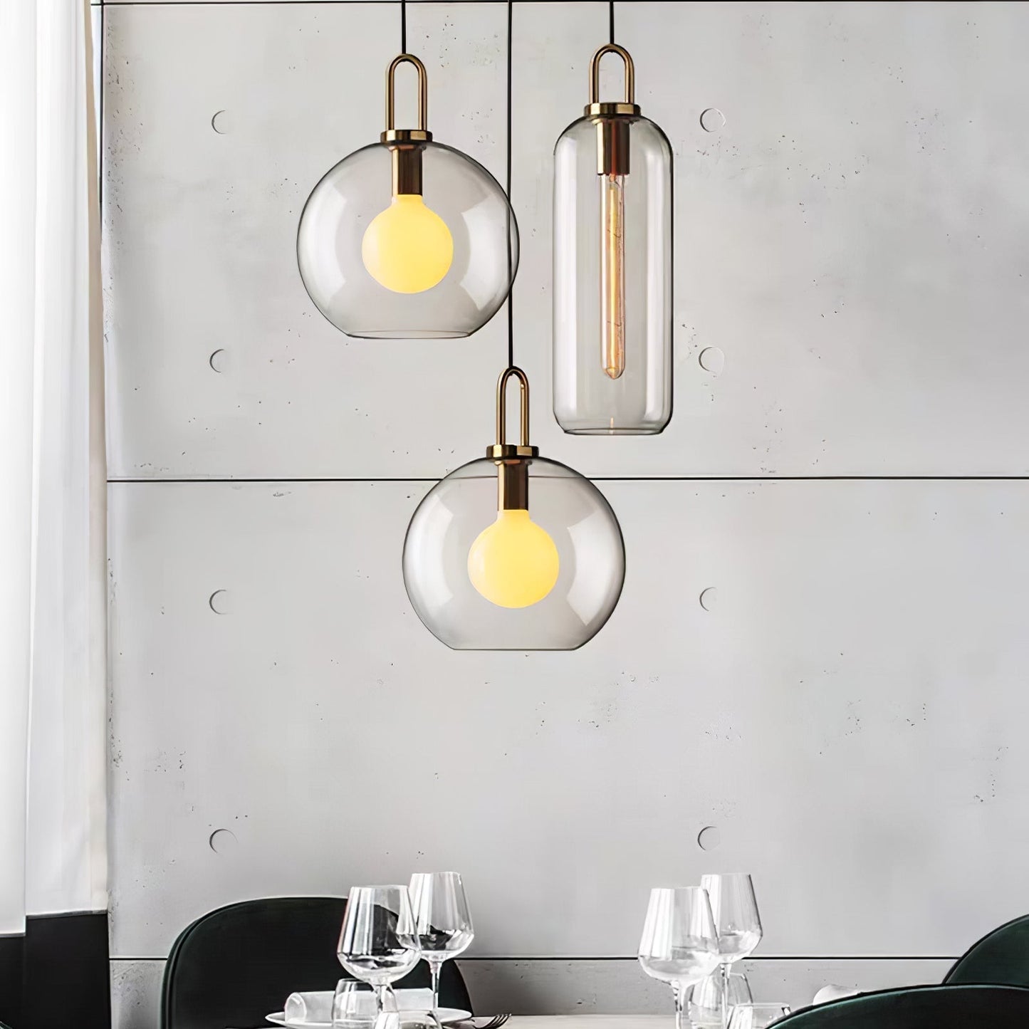 Sleek Glass Metal Pendant Light Fixture