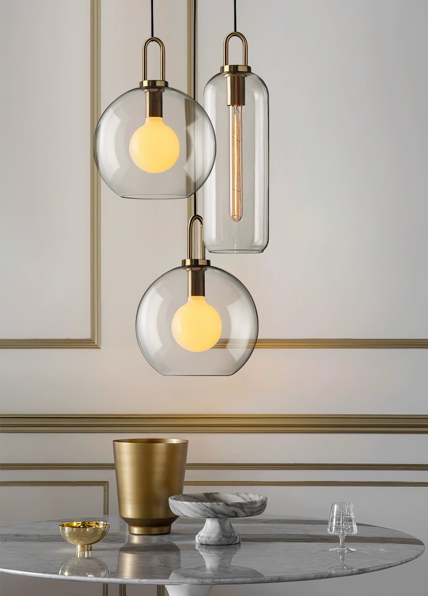 Sleek Glass Metal Pendant Light Fixture