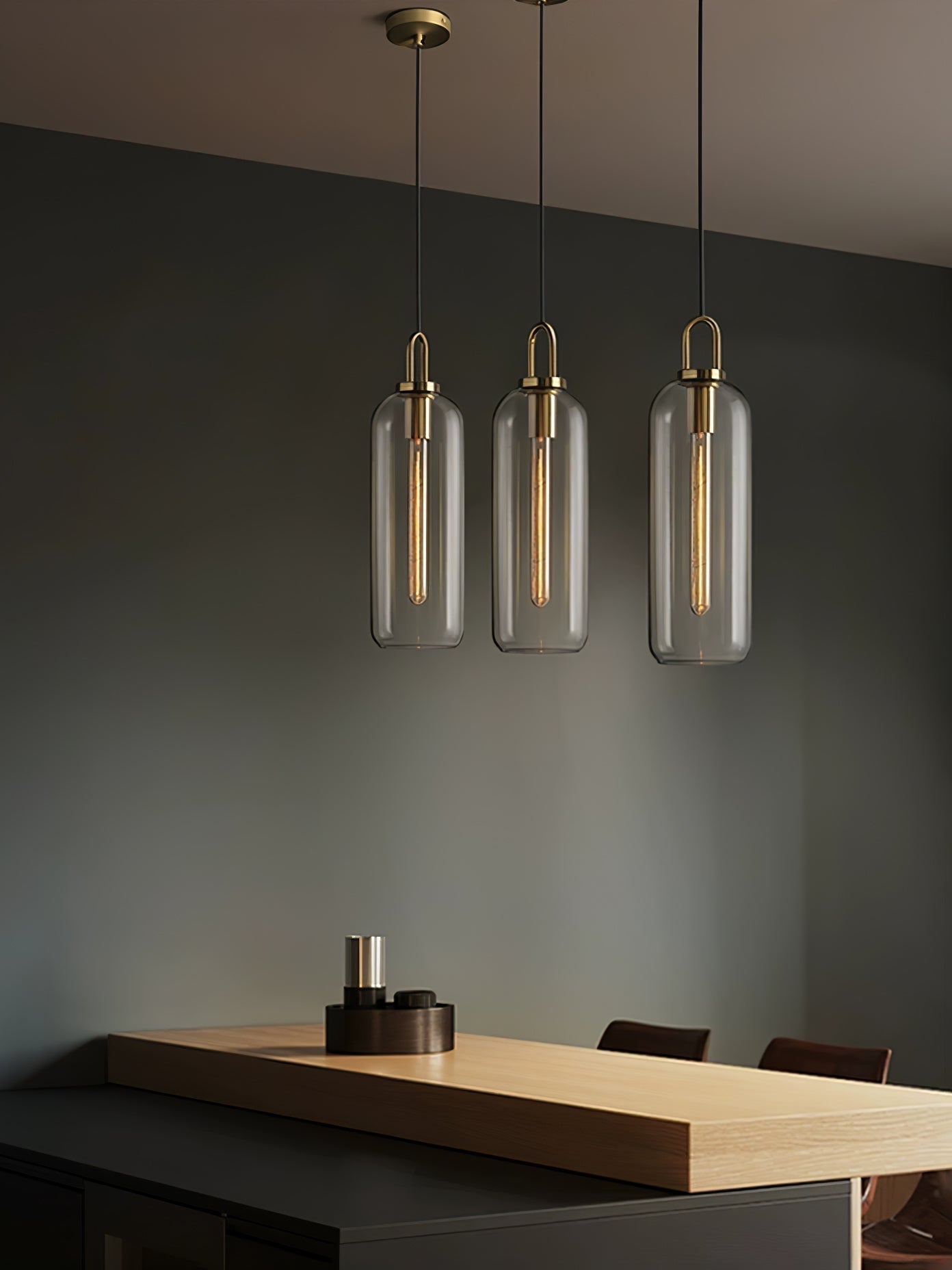 Sleek Glass Metal Pendant Light Fixture