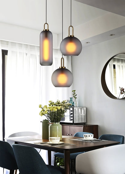 Sleek Glass Metal Pendant Light Fixture