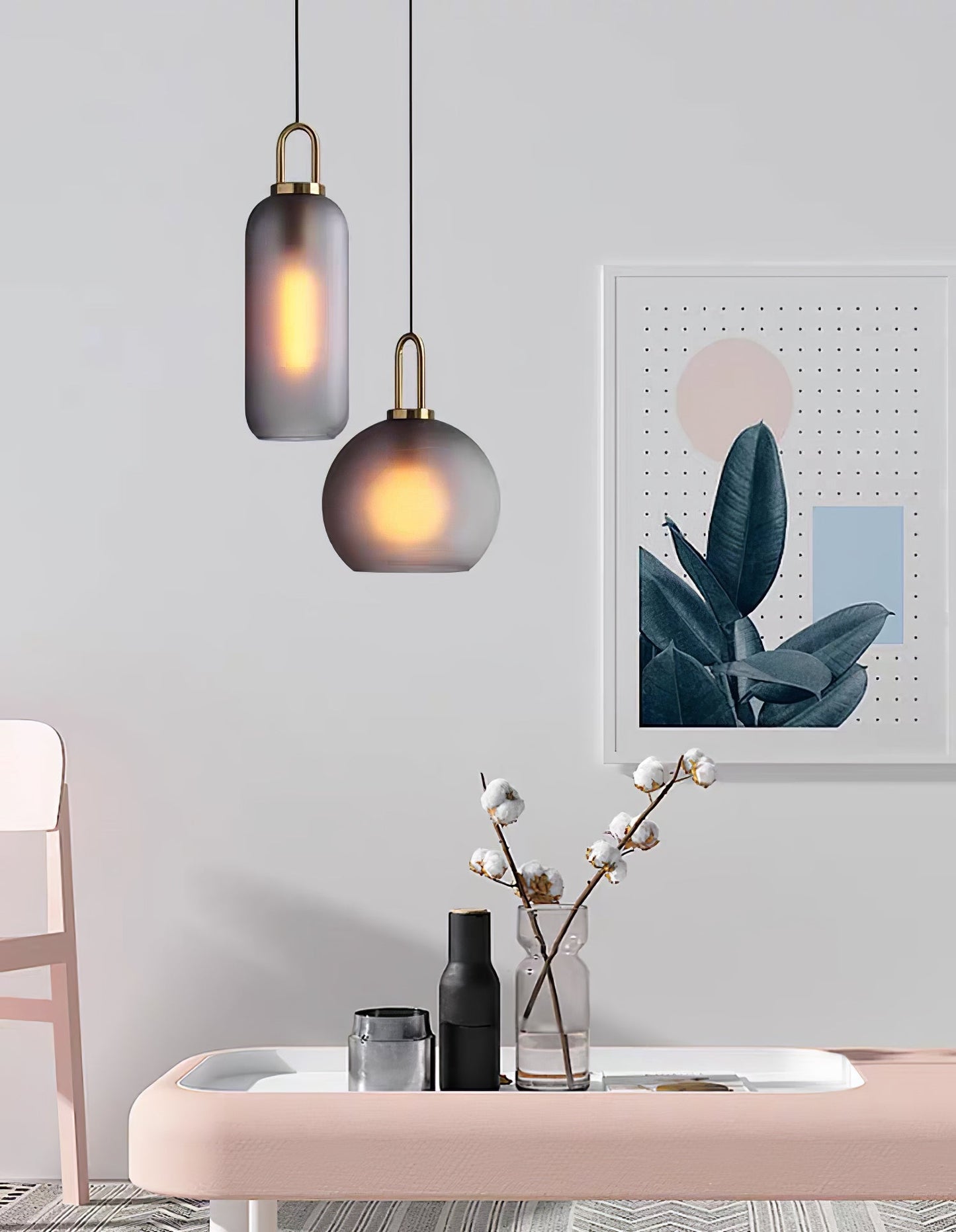 Sleek Glass Metal Pendant Light Fixture