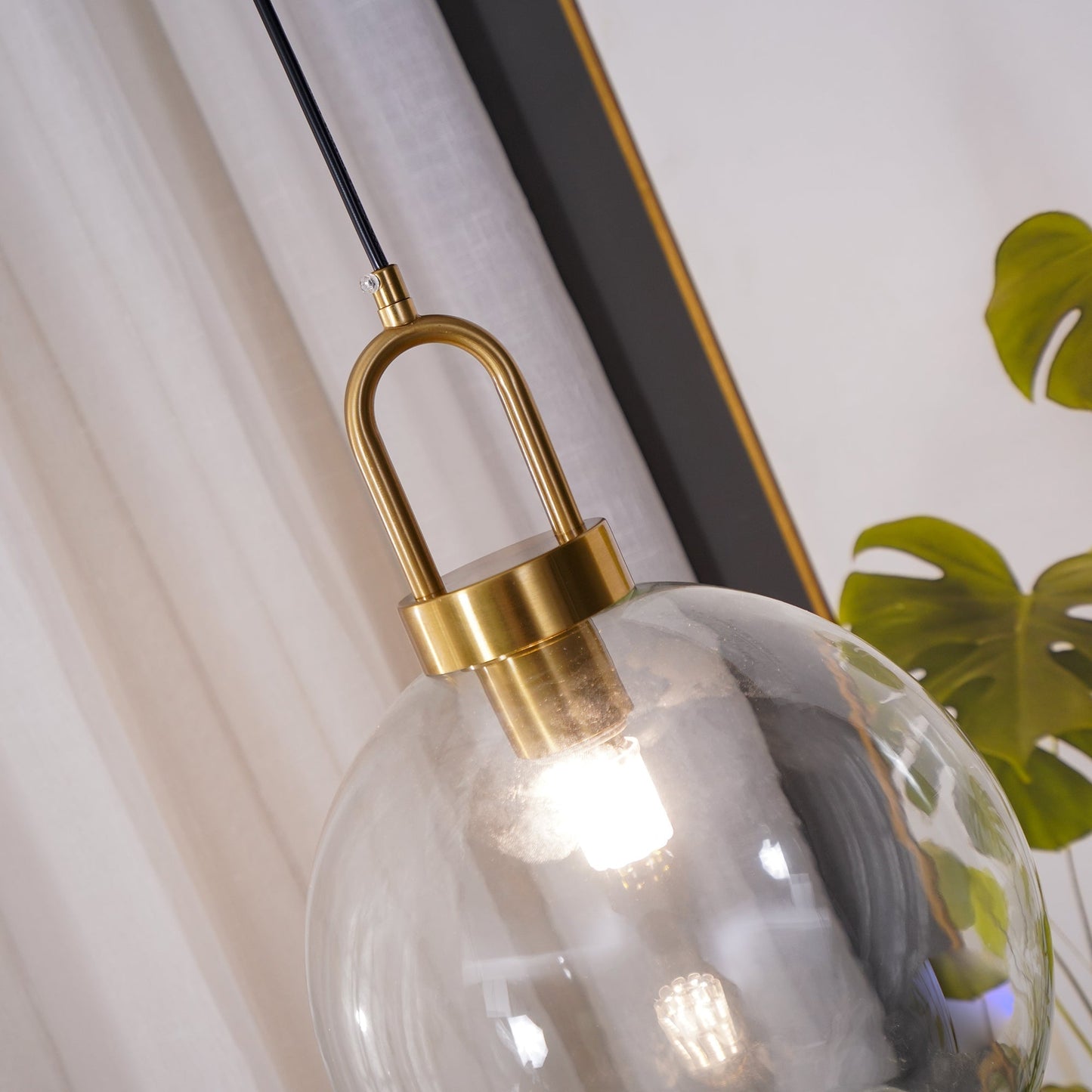 Sleek Glass Metal Pendant Light Fixture