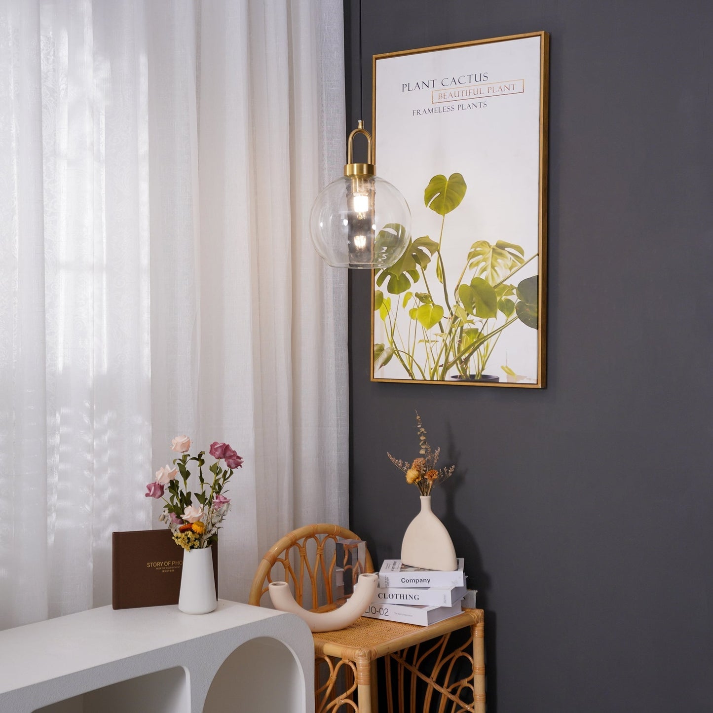 Sleek Glass Metal Pendant Light Fixture