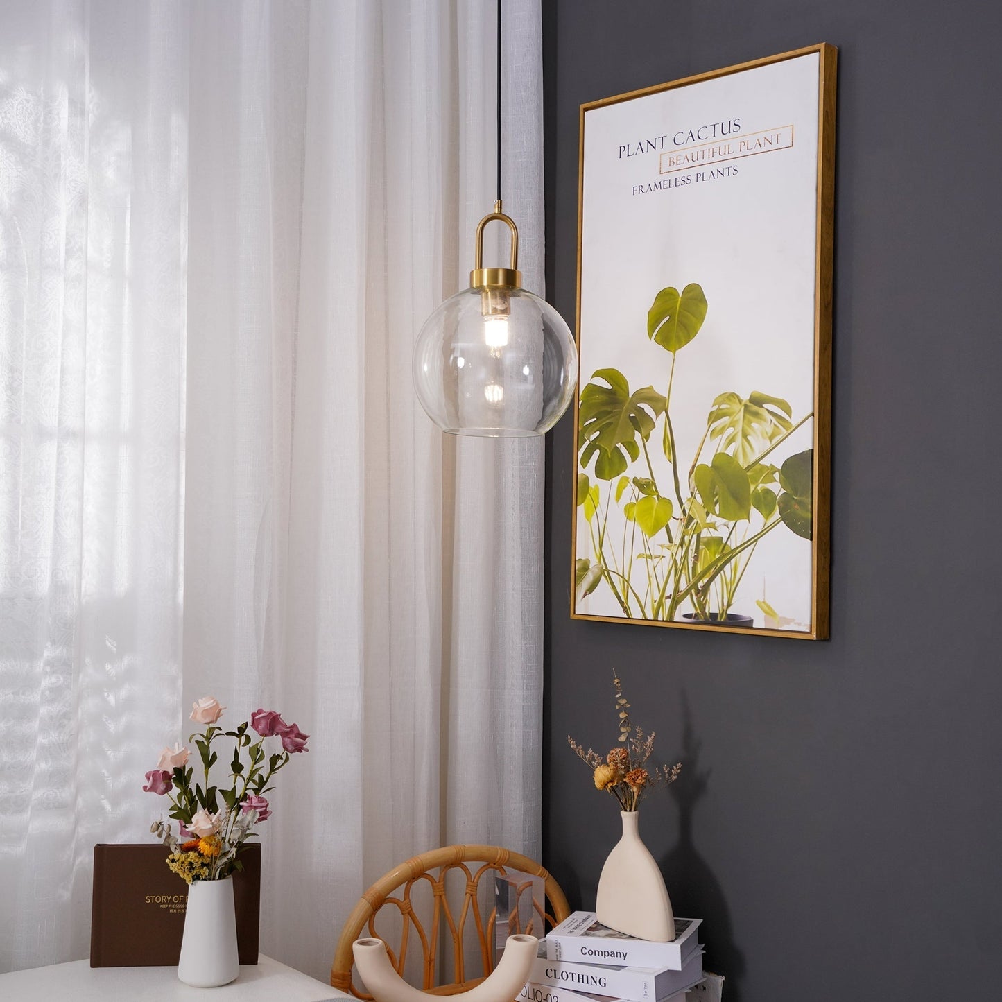 Sleek Glass Metal Pendant Light Fixture