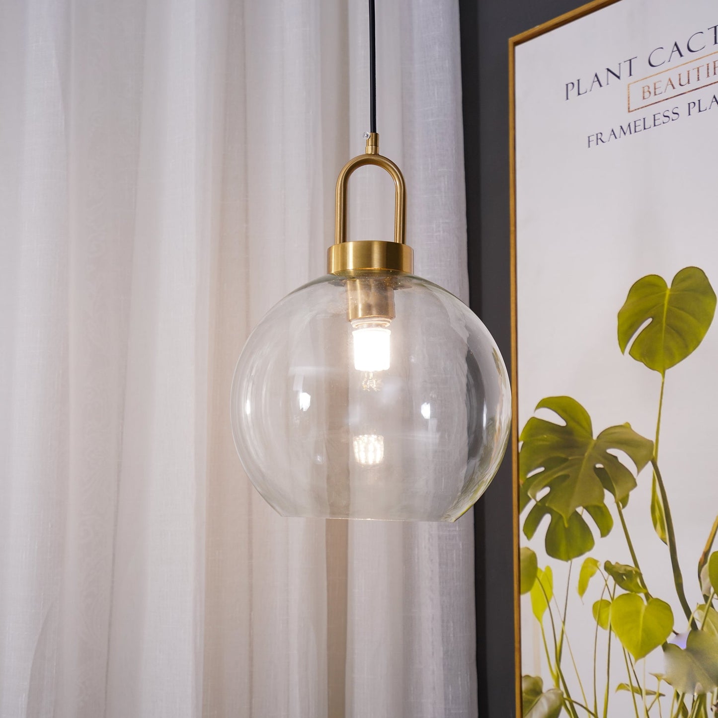 Sleek Glass Metal Pendant Light Fixture
