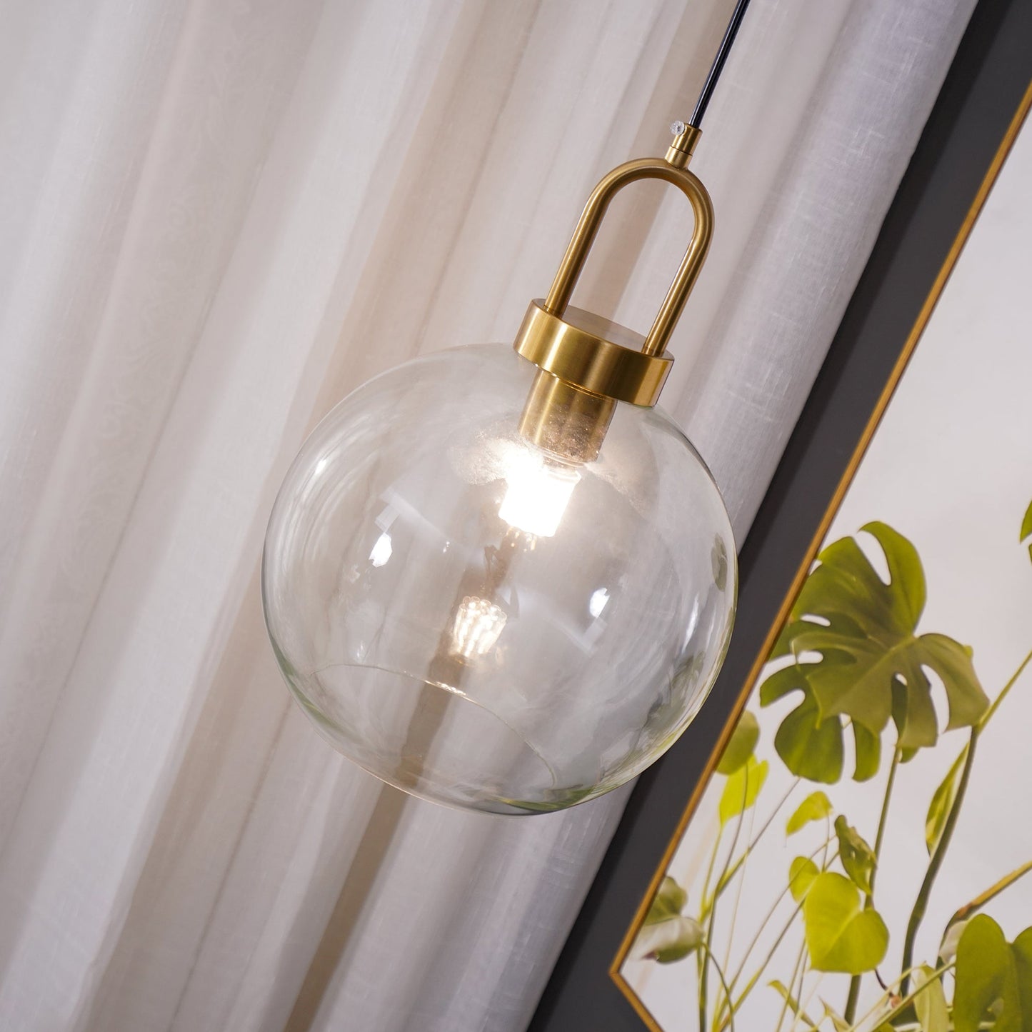 Sleek Glass Metal Pendant Light Fixture