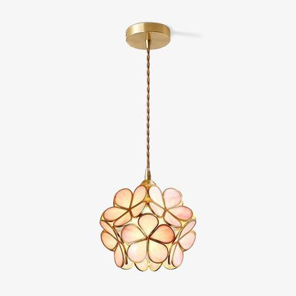 Classic Glass Pendant Light with Brass Accent