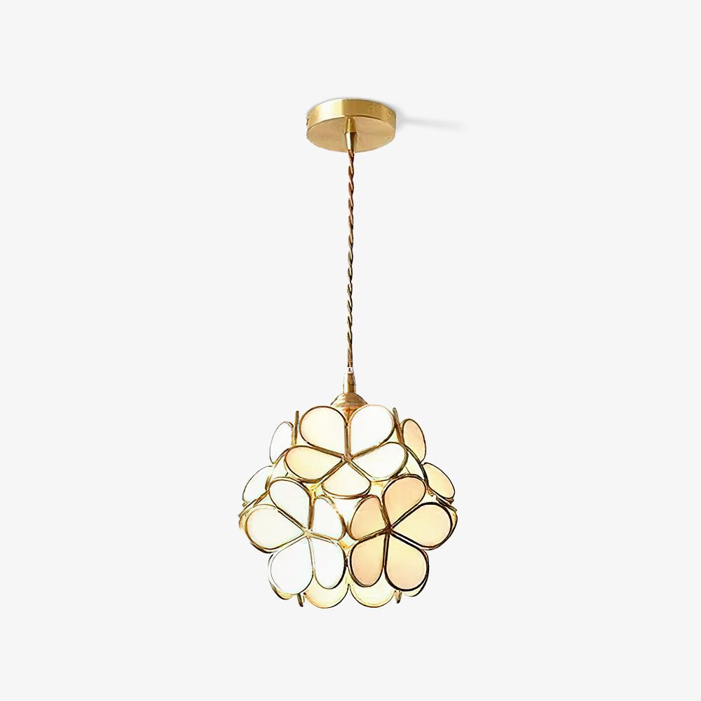 Classic Glass Pendant Light with Brass Accent