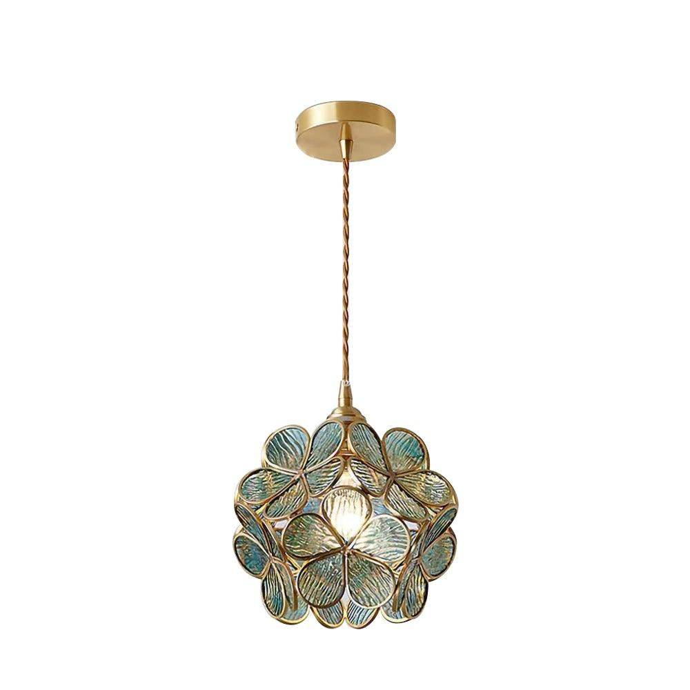 Classic Glass Pendant Light with Brass Accent