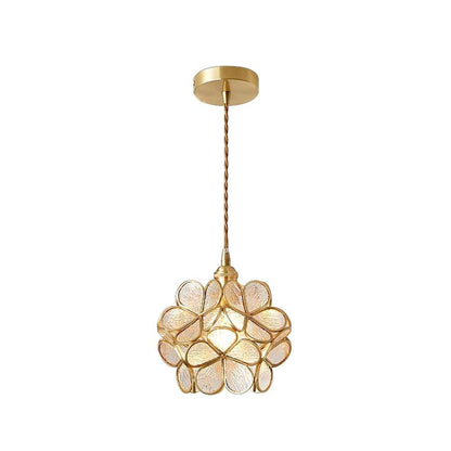 Classic Glass Pendant Light with Brass Accent