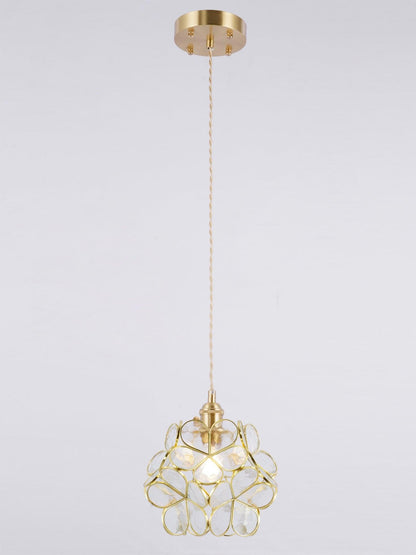 Classic Glass Pendant Light with Brass Accent