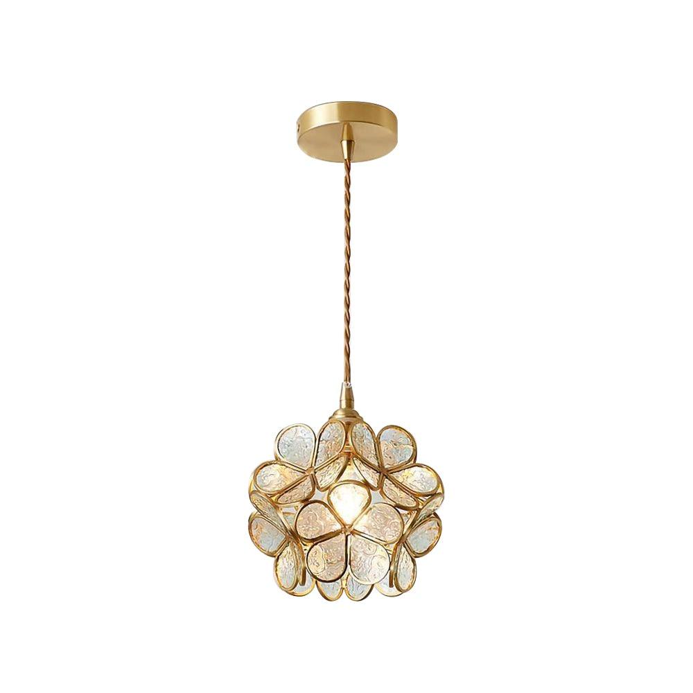 Classic Glass Pendant Light with Brass Accent