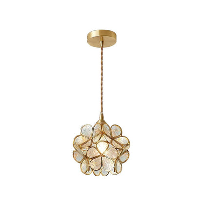 Classic Glass Pendant Light with Brass Accent