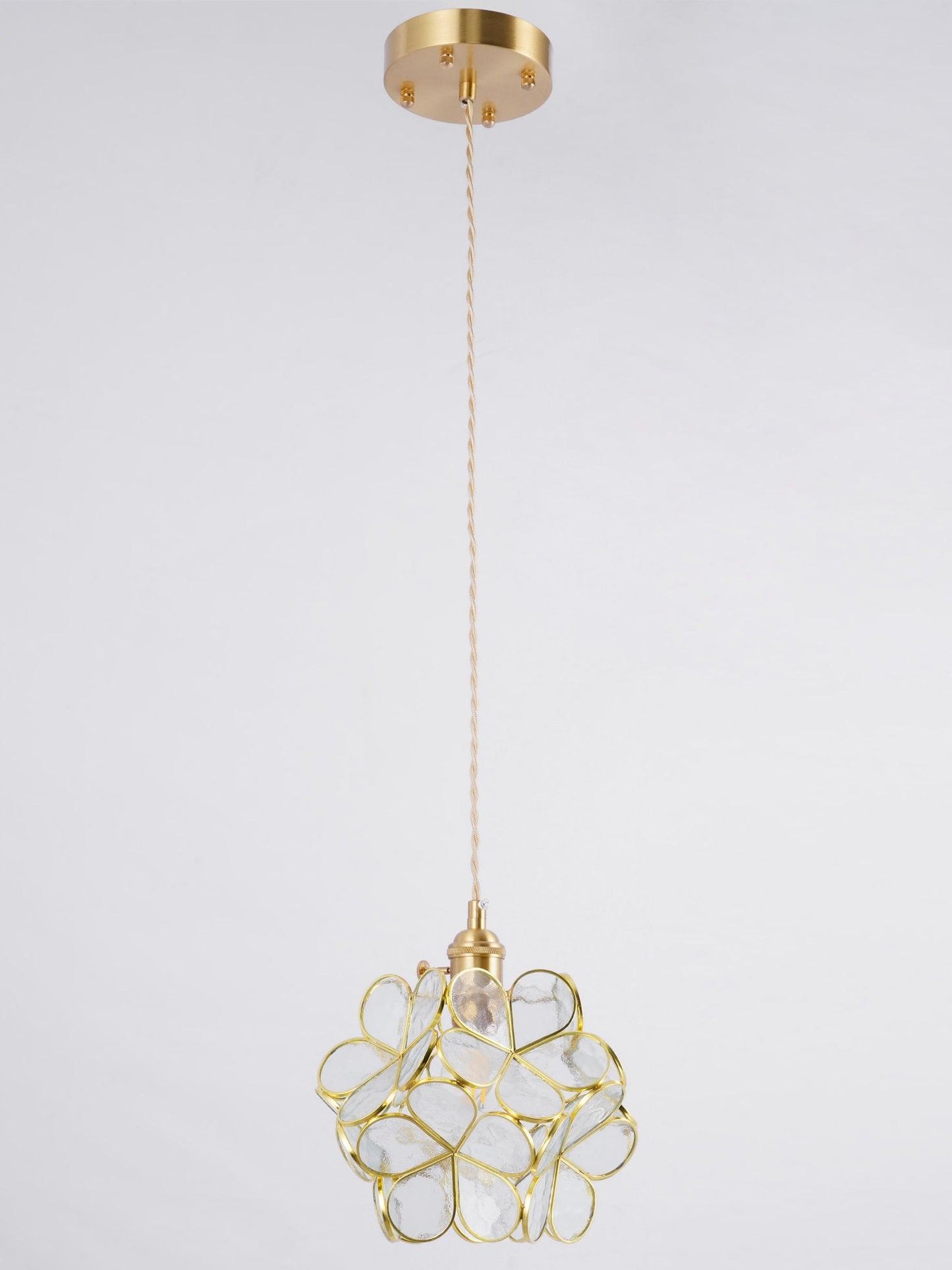 Classic Glass Pendant Light with Brass Accent
