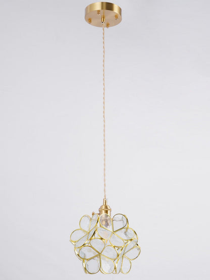 Classic Glass Pendant Light with Brass Accent