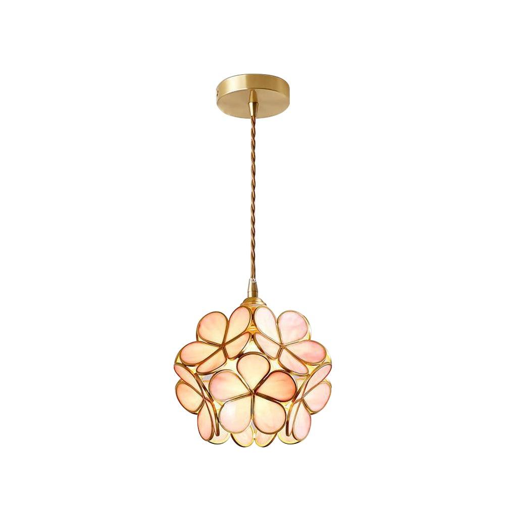 Classic Glass Pendant Light with Brass Accent