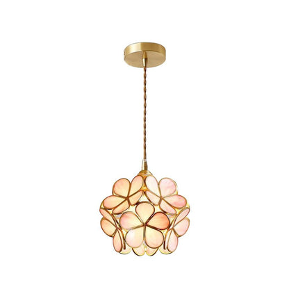 Classic Glass Pendant Light with Brass Accent
