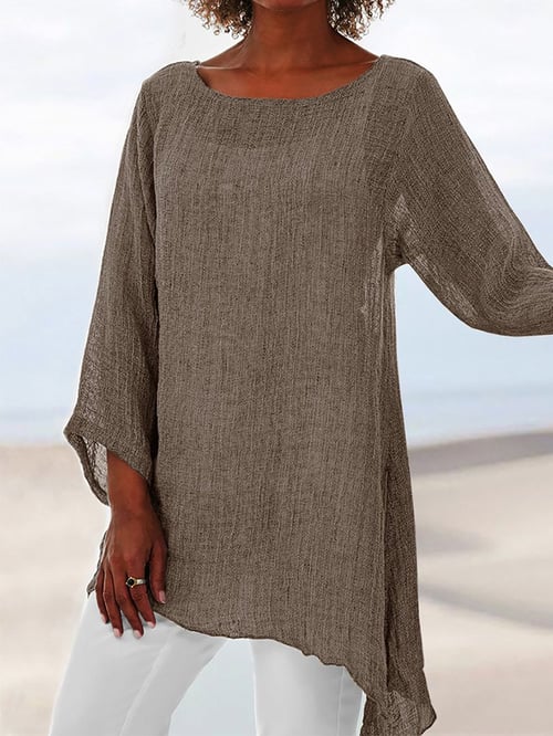 Casual Long Sleeve Round Neck Women's Top