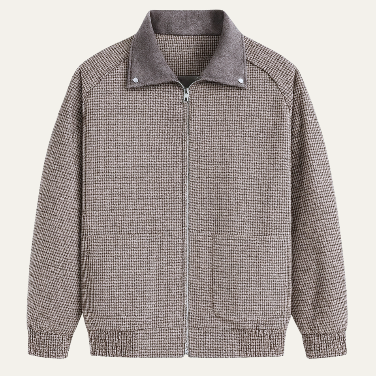 Relaxed Fit Plaid Zip Up Mens Jacket - OutfitLondon