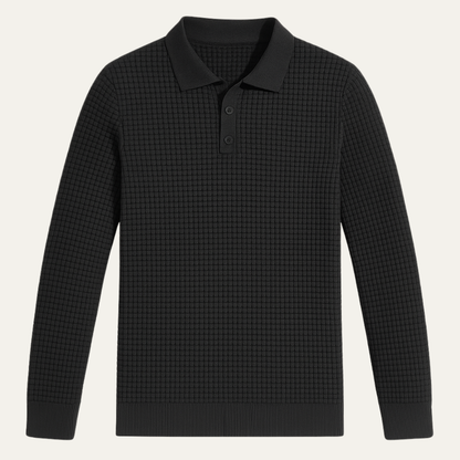 Slim Fit Breathable Men's Knit Polo Shirt - OutfitLondon
