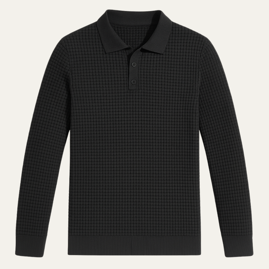 Slim Fit Breathable Men's Knit Polo Shirt - OutfitLondon