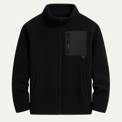 Thermal Men's Polar Fleece Zip Jacket with High Collar - OutfitLondon
