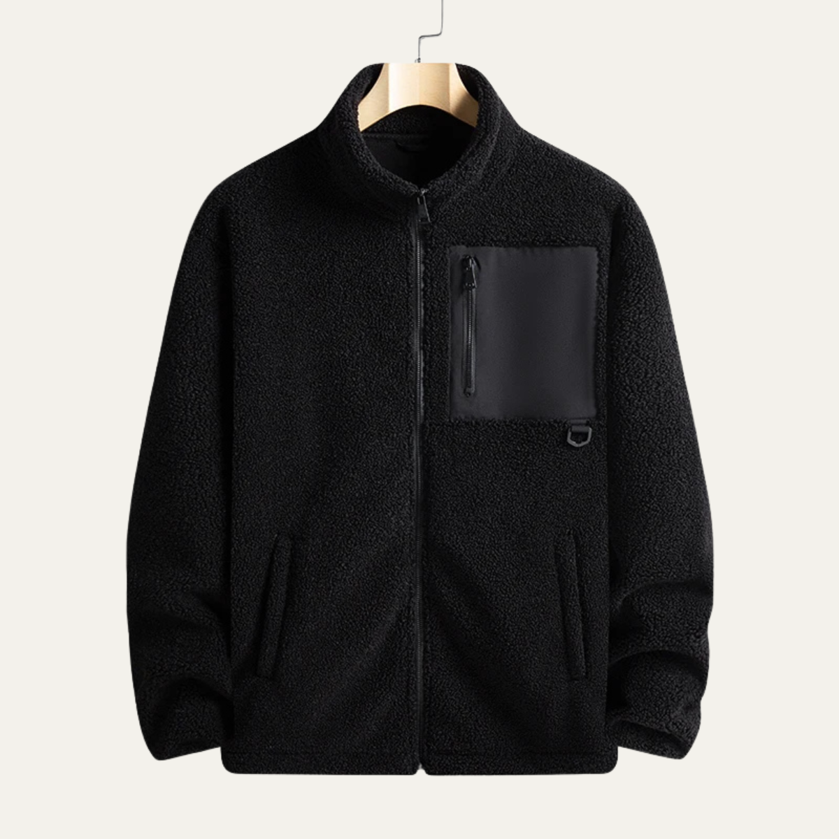 Thermal Men's Polar Fleece Zip Jacket with High Collar