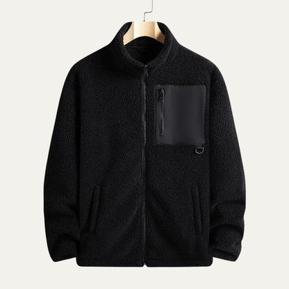Thermal Men's Polar Fleece Zip Jacket with High Collar