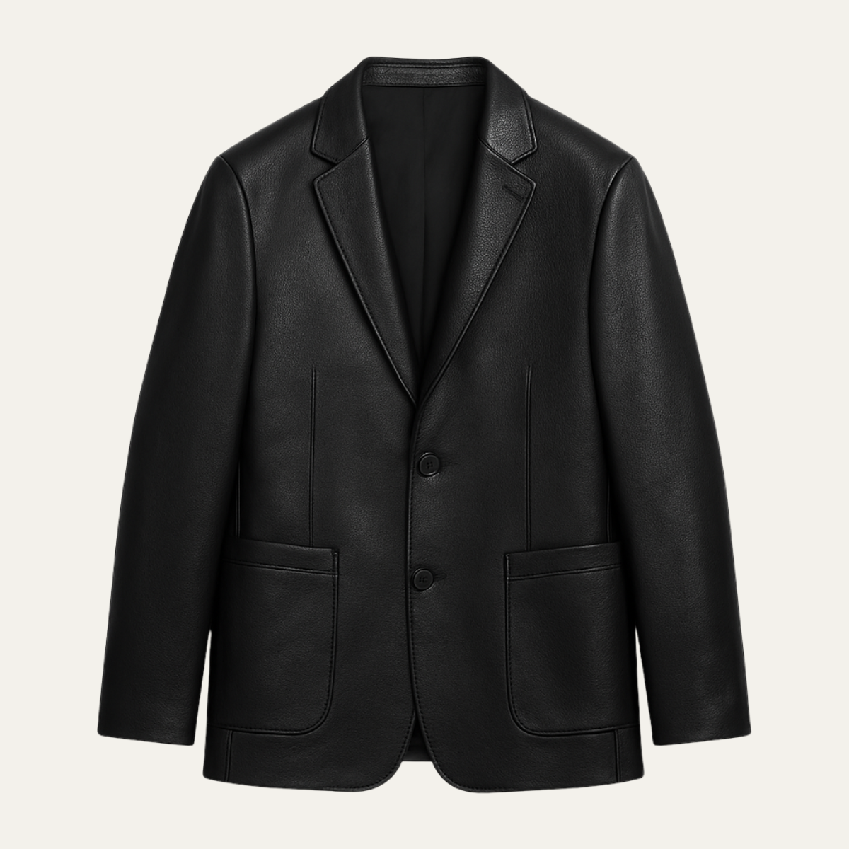 Affordable Men's Synthetic Leather Smart Jacket Coat - OutfitLondon