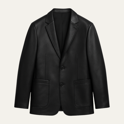 Affordable Men's Synthetic Leather Smart Jacket Coat - OutfitLondon