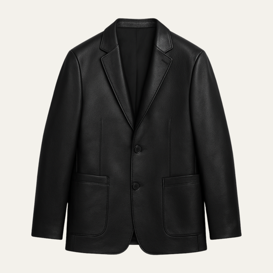 Affordable Men's Synthetic Leather Smart Jacket Coat - OutfitLondon