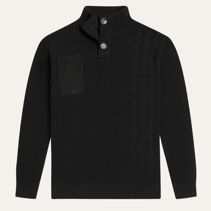 Classic Men's Crew Neck Knit Sweater with Pocket - OutfitLondon