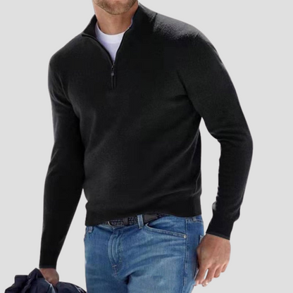 Men's Traditional Quarter Zip Pullover Sweater