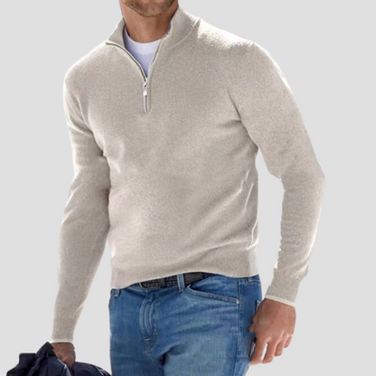 Men's Traditional Quarter Zip Pullover Sweater