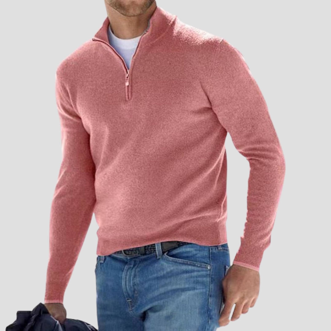 Men's Traditional Quarter Zip Pullover Sweater