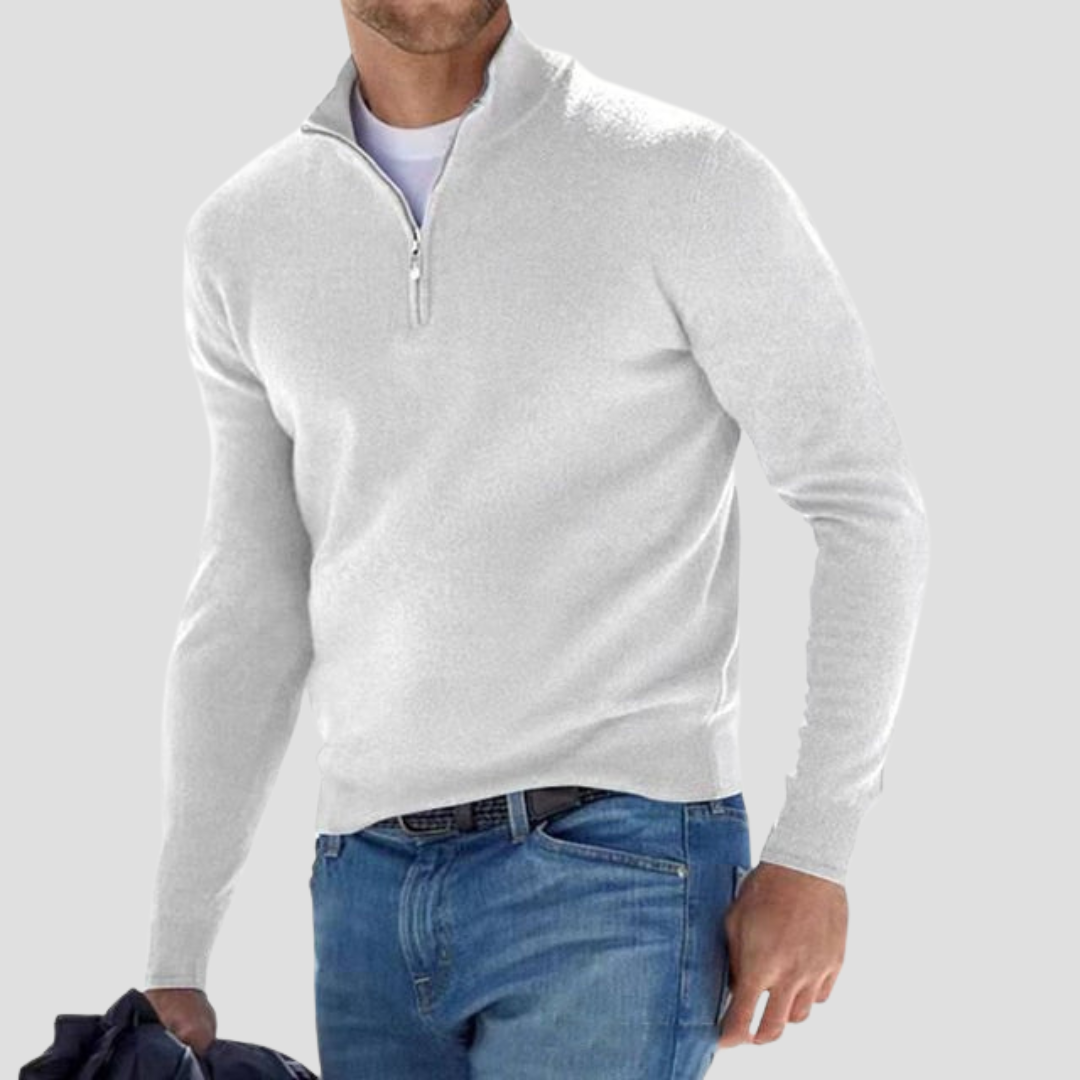 Men's Traditional Quarter Zip Pullover Sweater