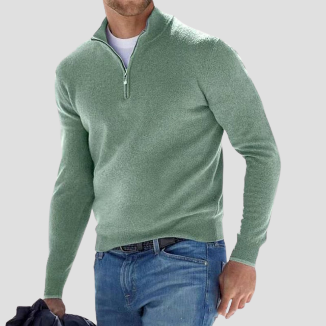 Men's Traditional Quarter Zip Pullover Sweater