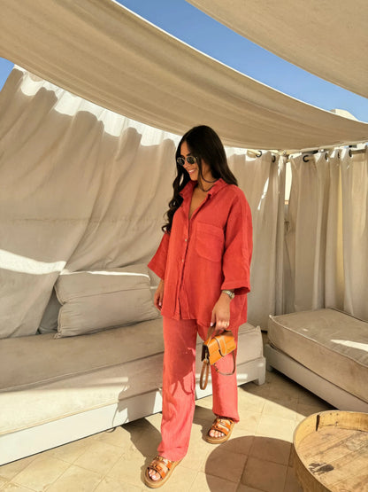 Grace Set | Two-Piece Relaxed Shirt and Trousers Set