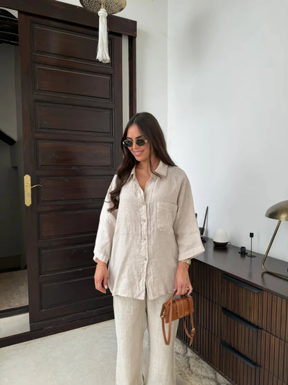Grace Set | Two-Piece Relaxed Shirt and Trousers Set