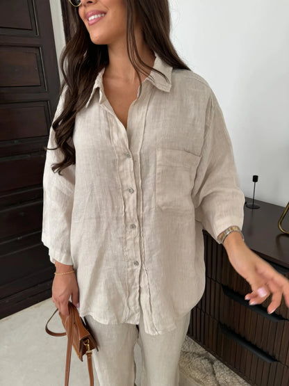 Grace Set | Two-Piece Relaxed Shirt and Trousers Set