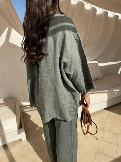 Grace Set | Two-Piece Relaxed Shirt and Trousers Set