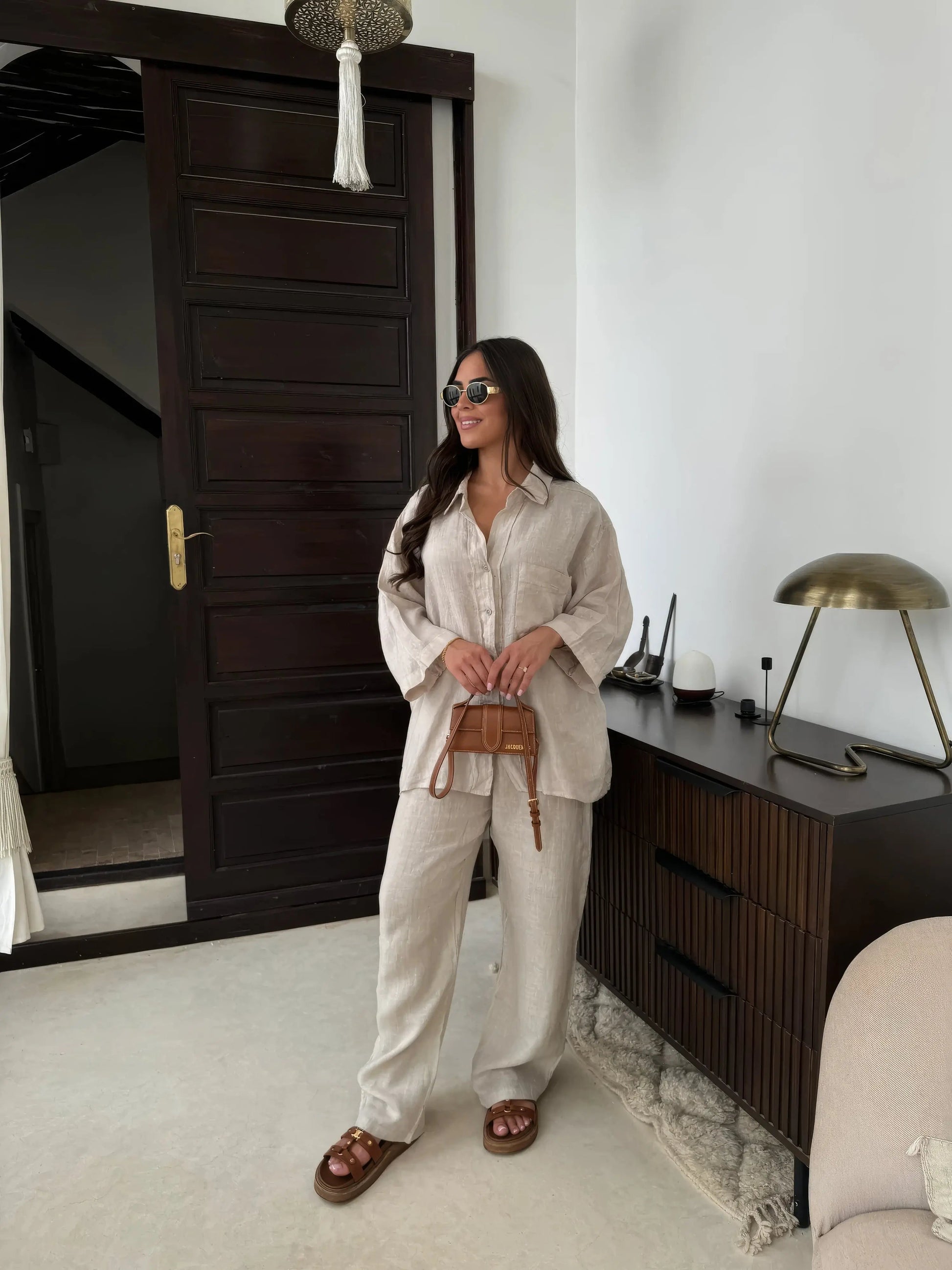 Casual Two Piece Shirt and Pants Set - OutfitLondon