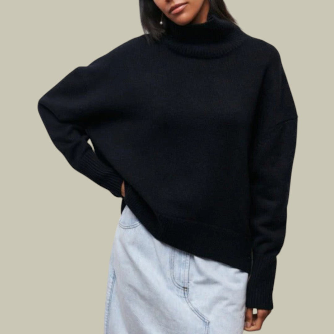 Women's Oversized Turtleneck Sweater Loose Fit - OutfitLondon