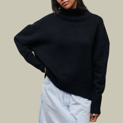 Women's Oversized Turtleneck Sweater Loose Fit - OutfitLondon