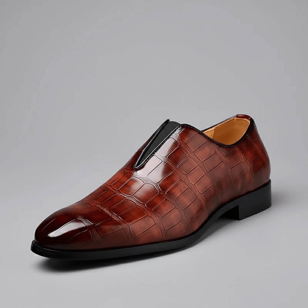 Classic Leather Slip On Dress Shoes - OutfitLondon