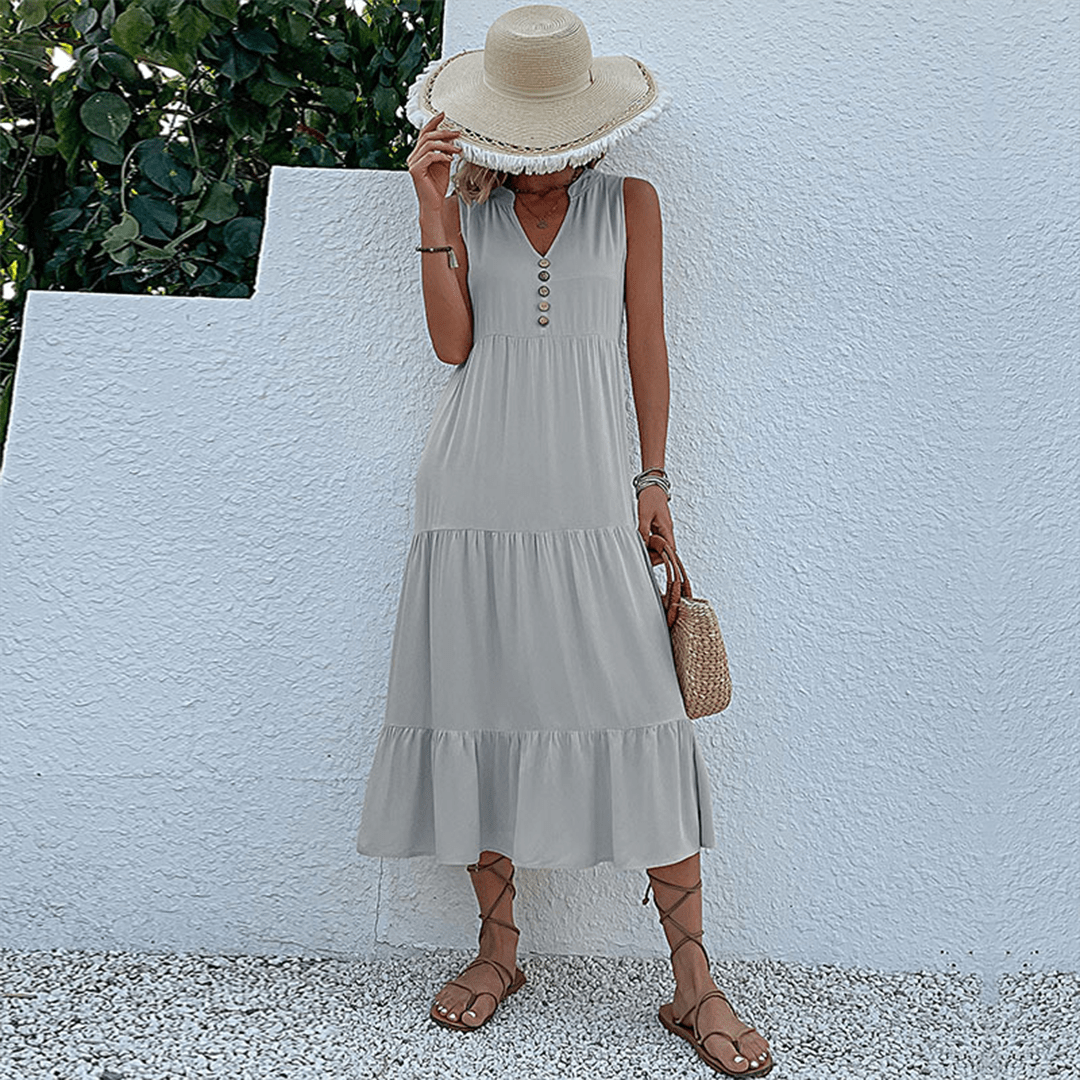 Comfortable Sunny Floral Midi Dress