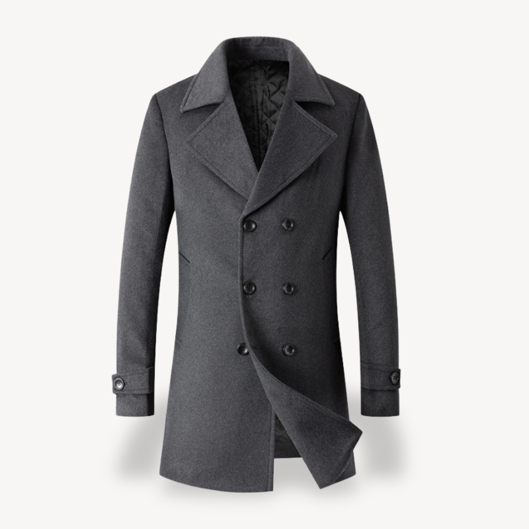 Classic Mens Double Breasted Wool Overcoat