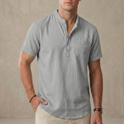 Casual Fit Mens Henley Shirt with Pocket